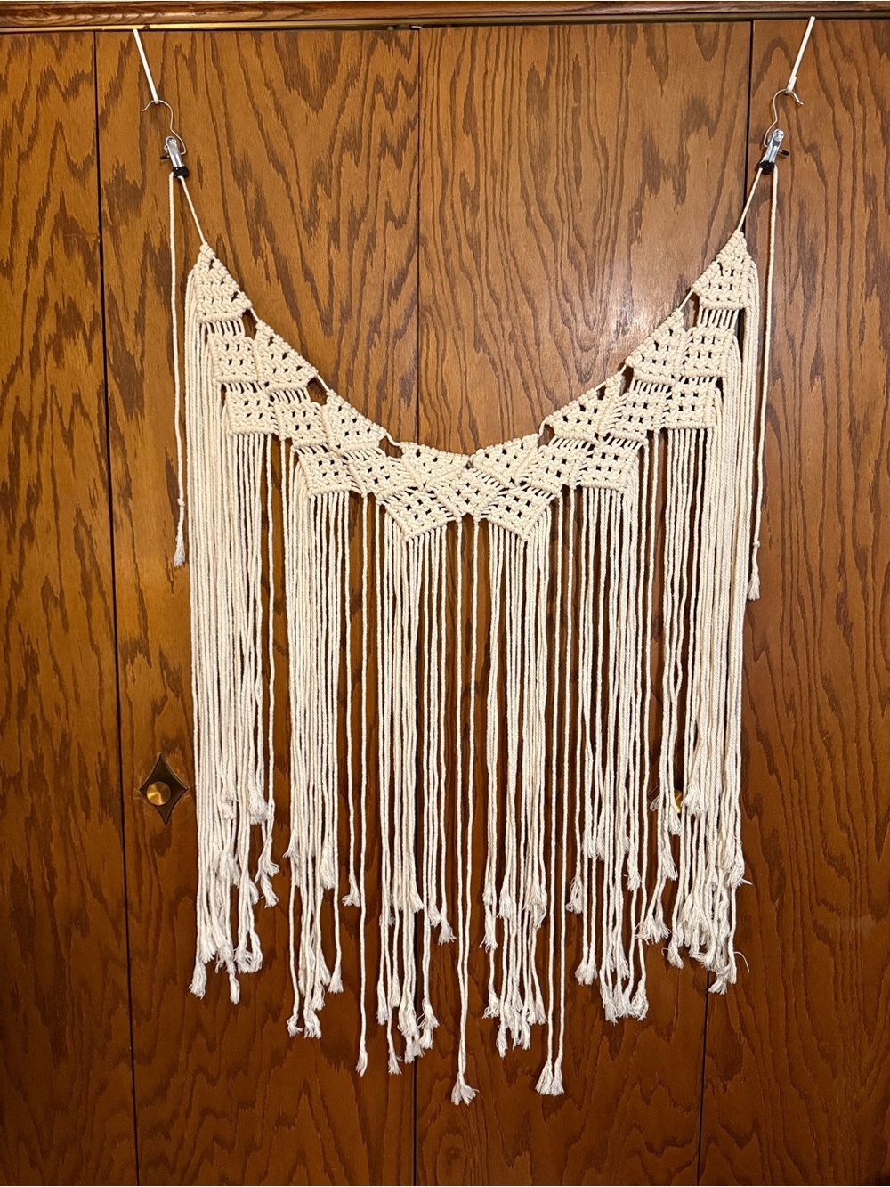 Large Handmade Macramé Wall Hanging Boho Fringe Fiber Art 40x40